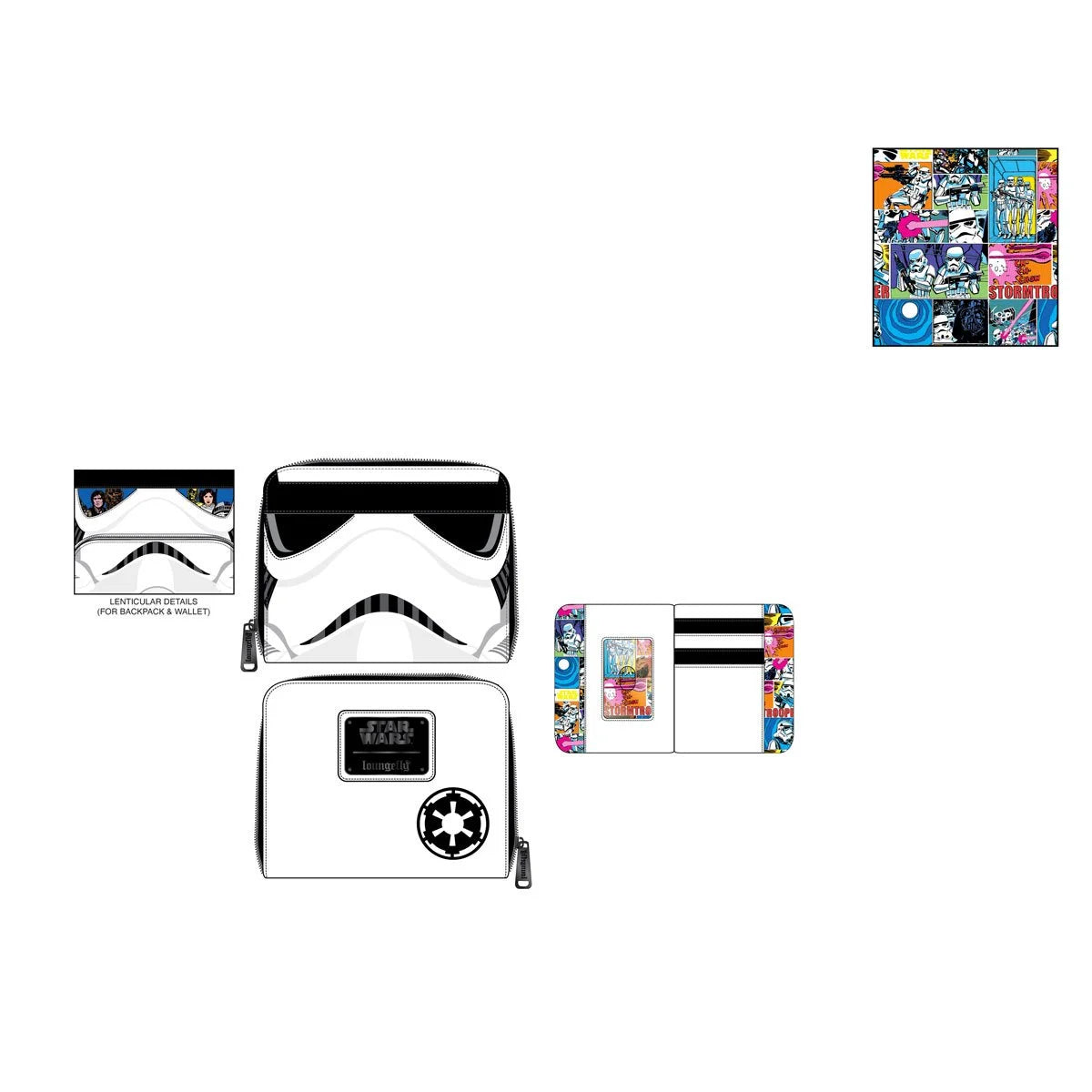 Loungefly Disney Star Wars Stormtrooper Zip-Around Wallet Hard Tag