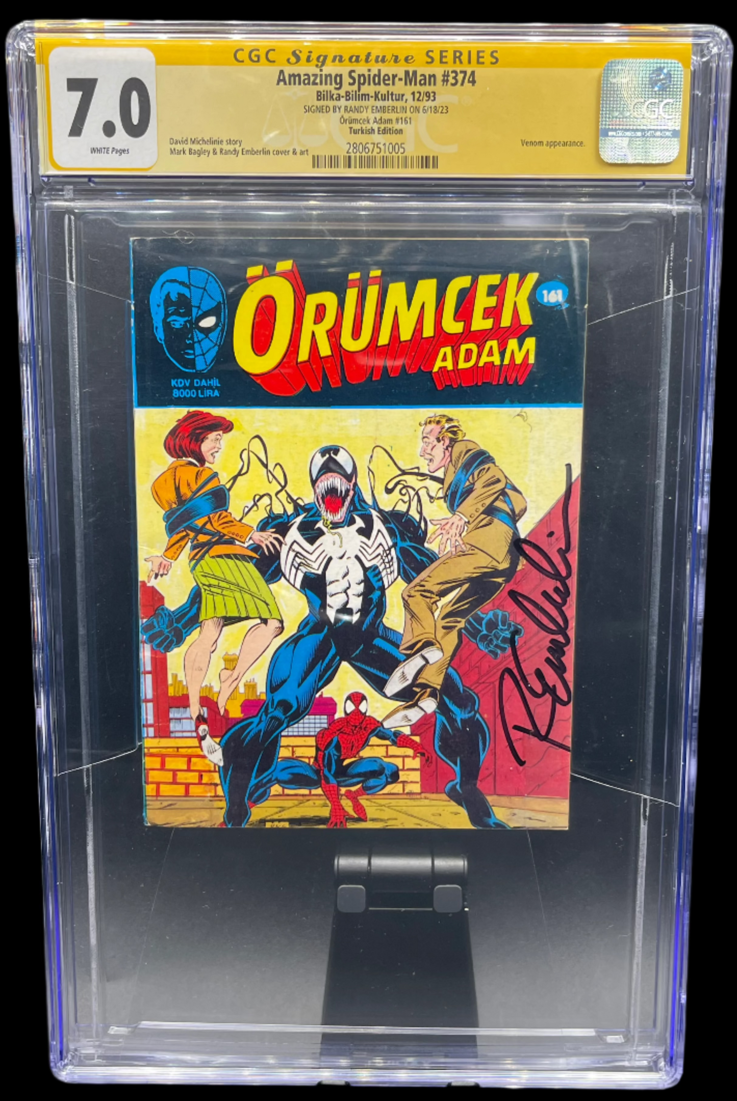 Amazing Spider-Man Vol. 1 #374C 1992 CGC 7.0 Signature Series Emberlin Turkish Foreign Edition Marvel Comics