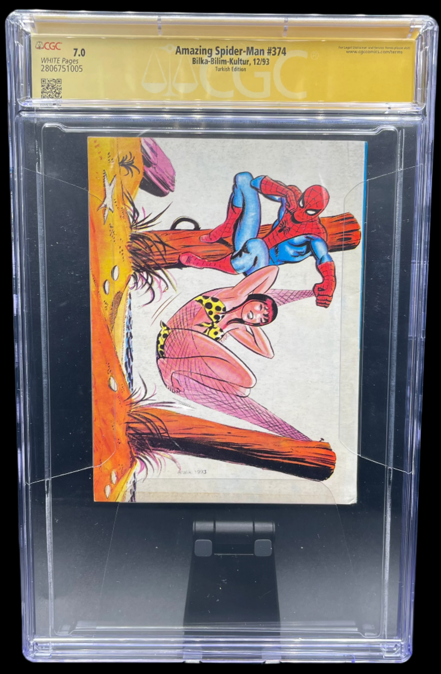Amazing Spider-Man Vol. 1 #374C 1992 CGC 7.0 Signature Series Emberlin Turkish Foreign Edition Marvel Comics