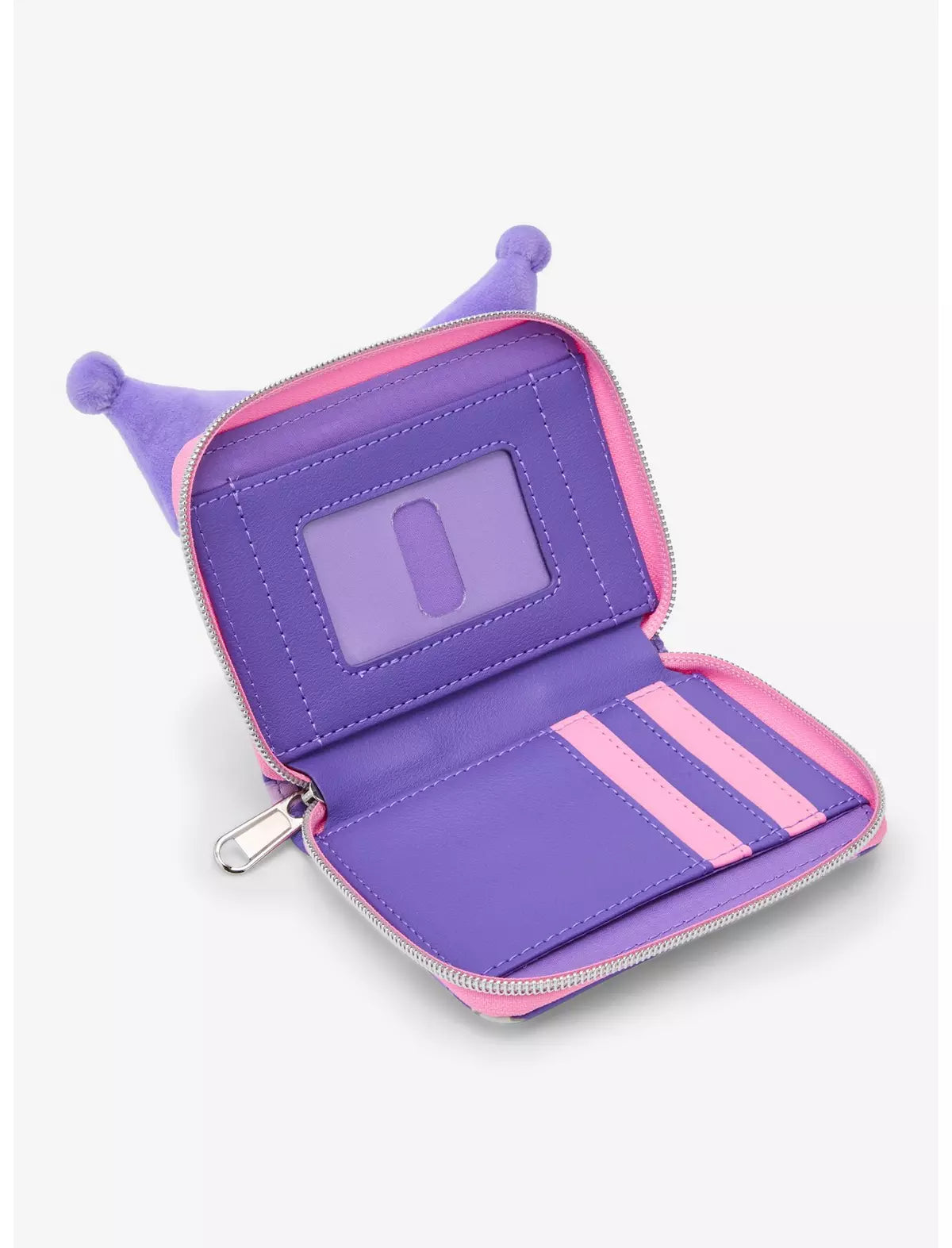 Loungefly Sanrio Kuromi Hearts Plush Face Mini Zipper Wallet Soft Tag