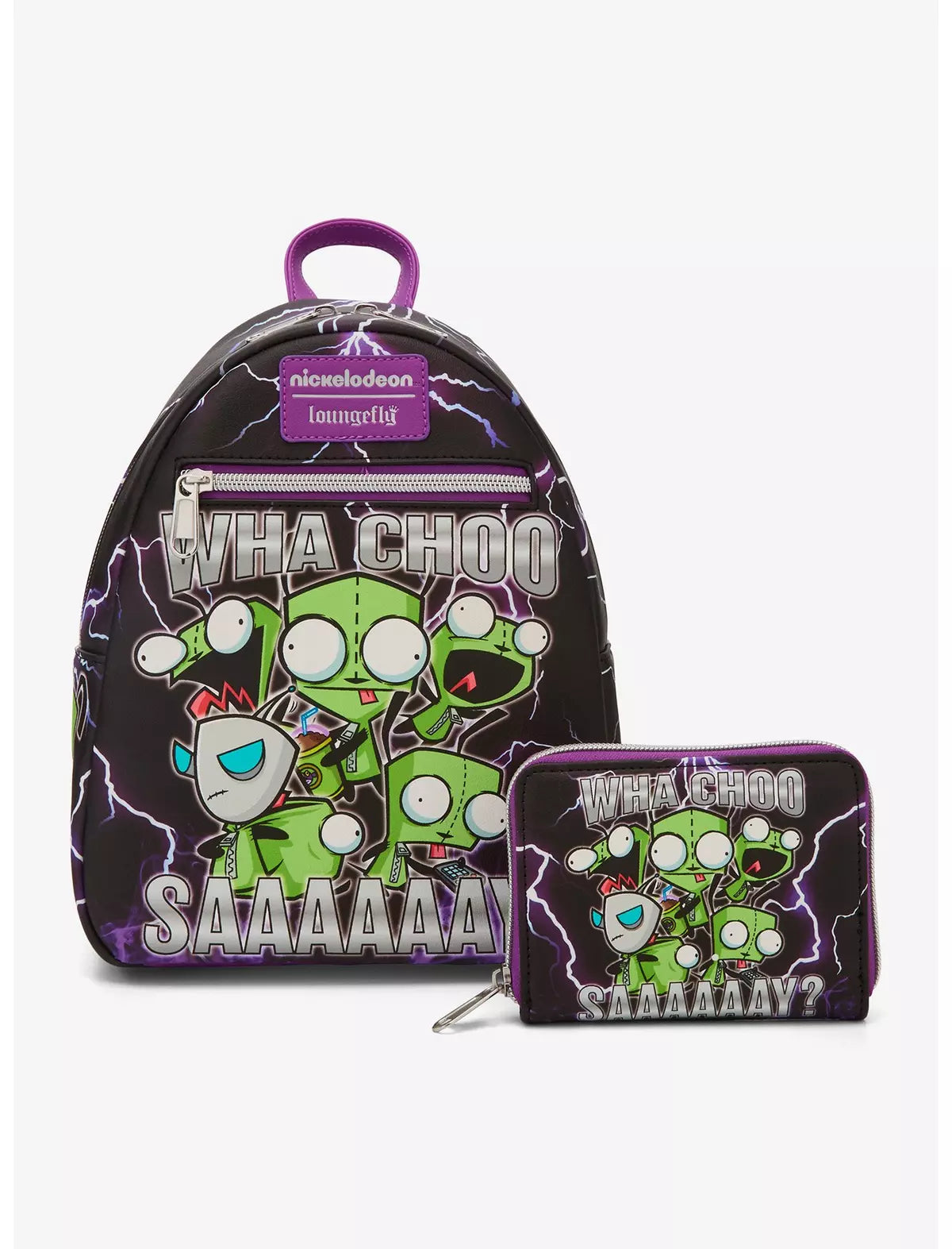 Loungefly Nickelodeon Invader Zim GIR Lightning Mini Backpack Soft Tag