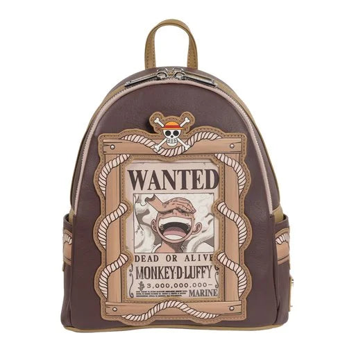 Loungefly One Piece Wanted Dead or Alive Monkey D. Luffy Mini-Backpack - Entertainment Earth Exclusive Hard Tag