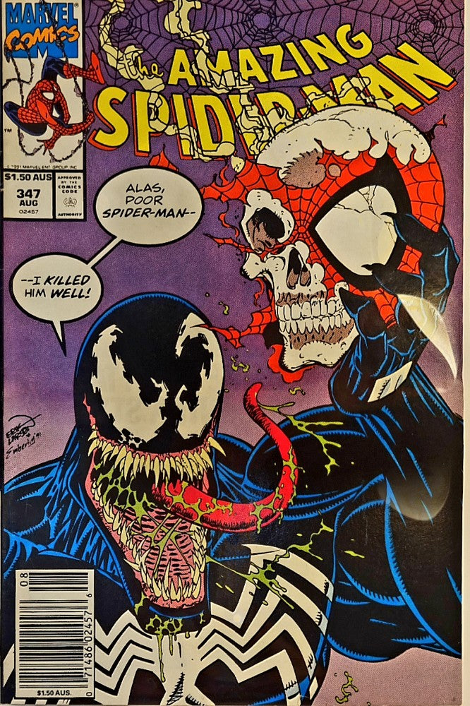The Amazing Spider-Man Vol. 1 #347D 1991 Australian Price Variant APV Marvel Comics Raw