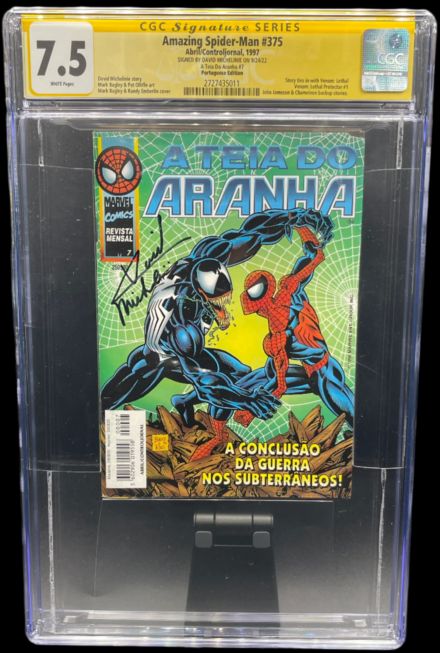 Amazing Spider-Man Vol. 1 #375A 1993 CGC 7.5 Signature Series Michelinie Portuguese Foreign Edition Marvel Comics