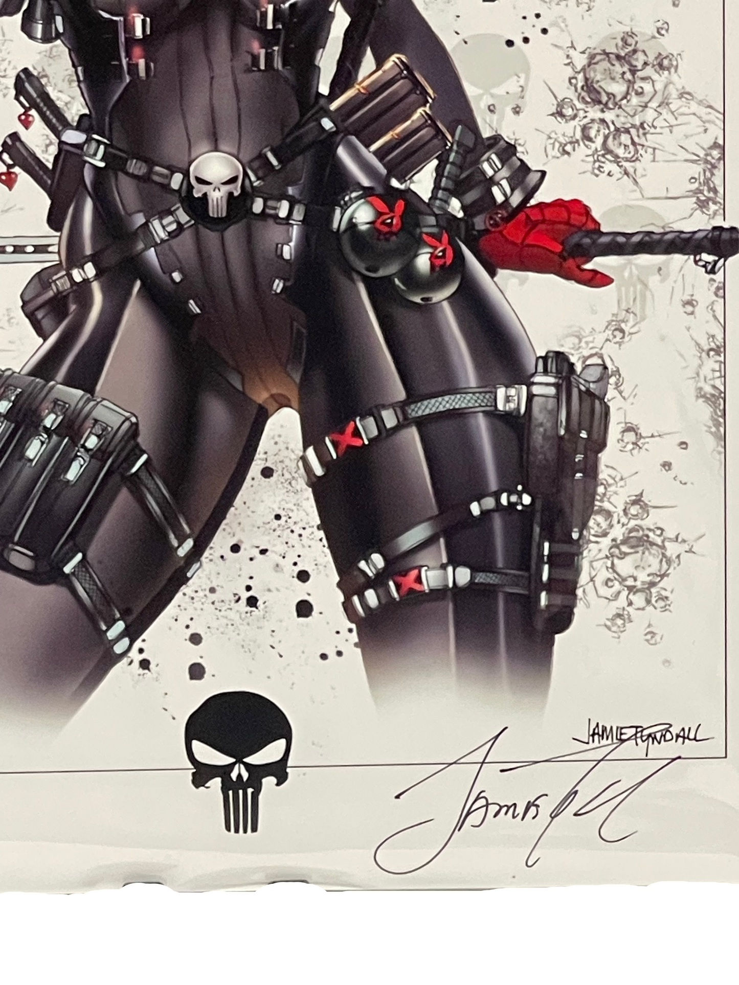 Lady Punisher Marvel Spider-Man Art Print 11 x 17 Signed Jamie Tyndall W/ COA