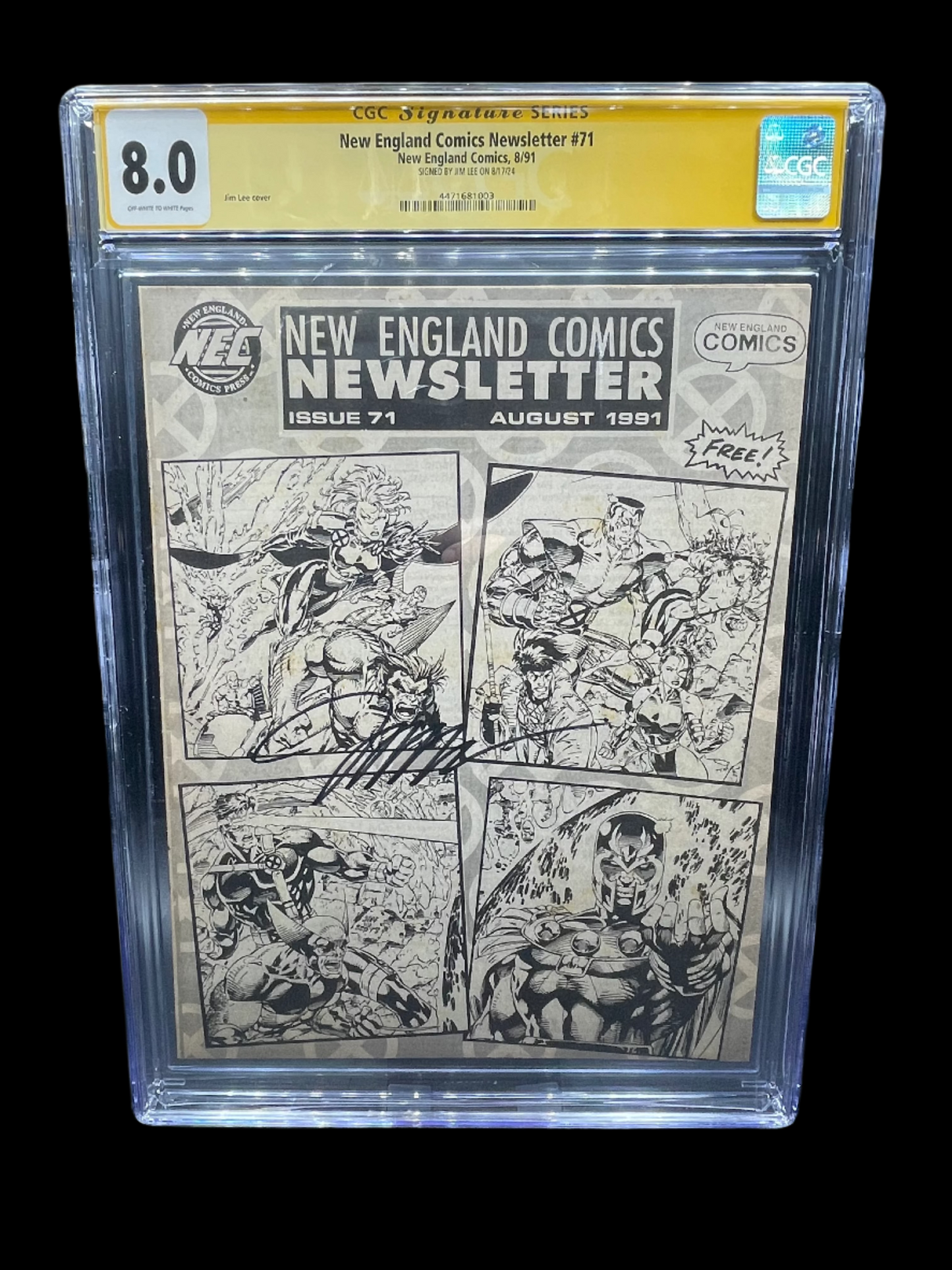 New England Comics Newsletter #71 X-Men #1 Covers CGC 8.0 Signature Series Signed Jim Lee Rare