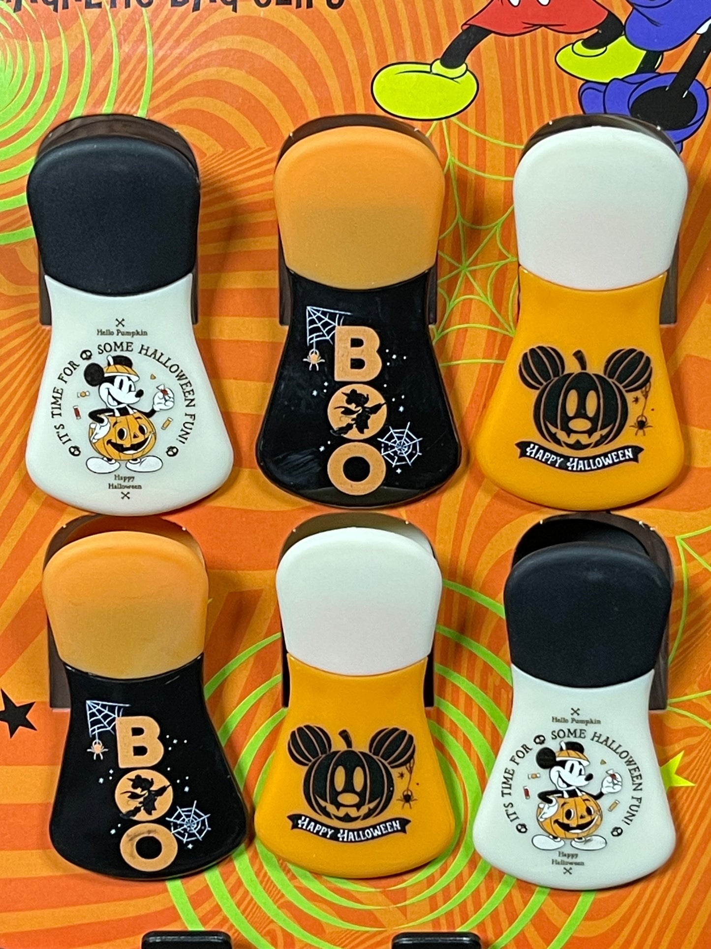 Disney Mickey Mouse Halloween Magnetic Bag Clip 6Pk Set