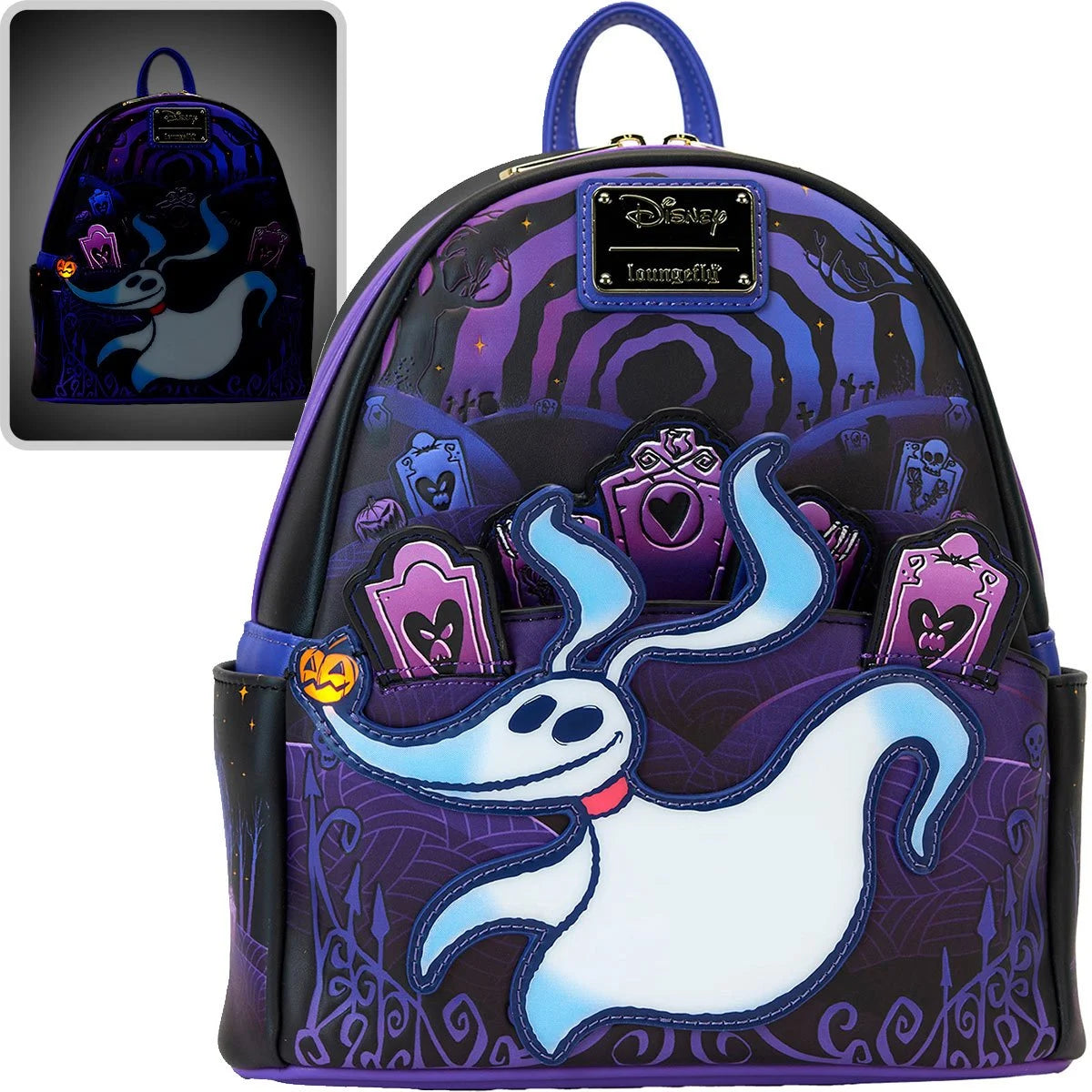 Nightmare Before Christmas Zero and Jack Light-Up Mini Backpack New with Tags
