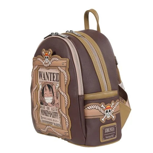 Loungefly One Piece Wanted Dead or Alive Monkey D. Luffy Mini-Backpack - Entertainment Earth Exclusive Hard Tag