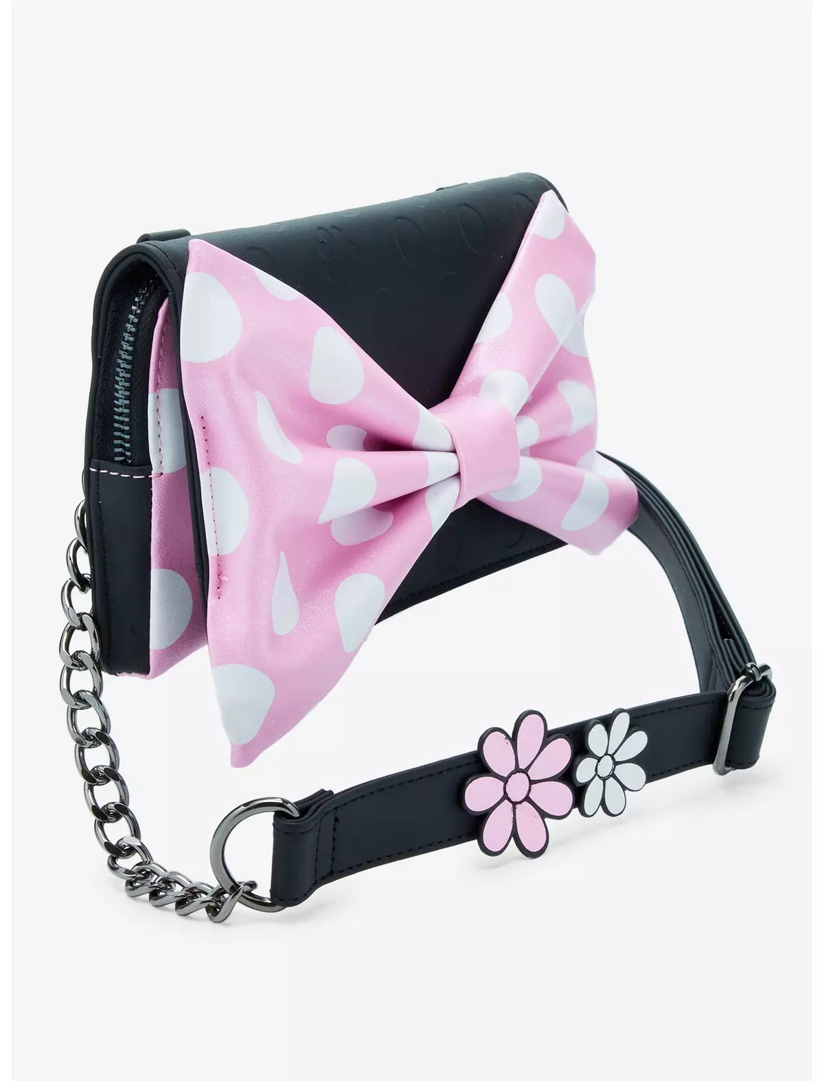 Loungefly Disney Minnie Mouse Pink Flower Polka Dot Crossbody Bag Soft Tag