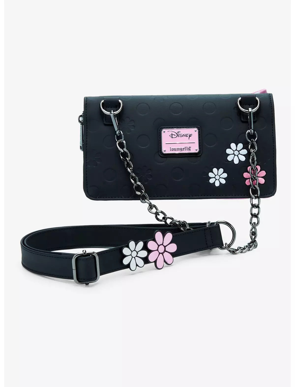 Loungefly Disney Minnie Mouse Pink Flower Polka Dot Crossbody Bag Soft Tag