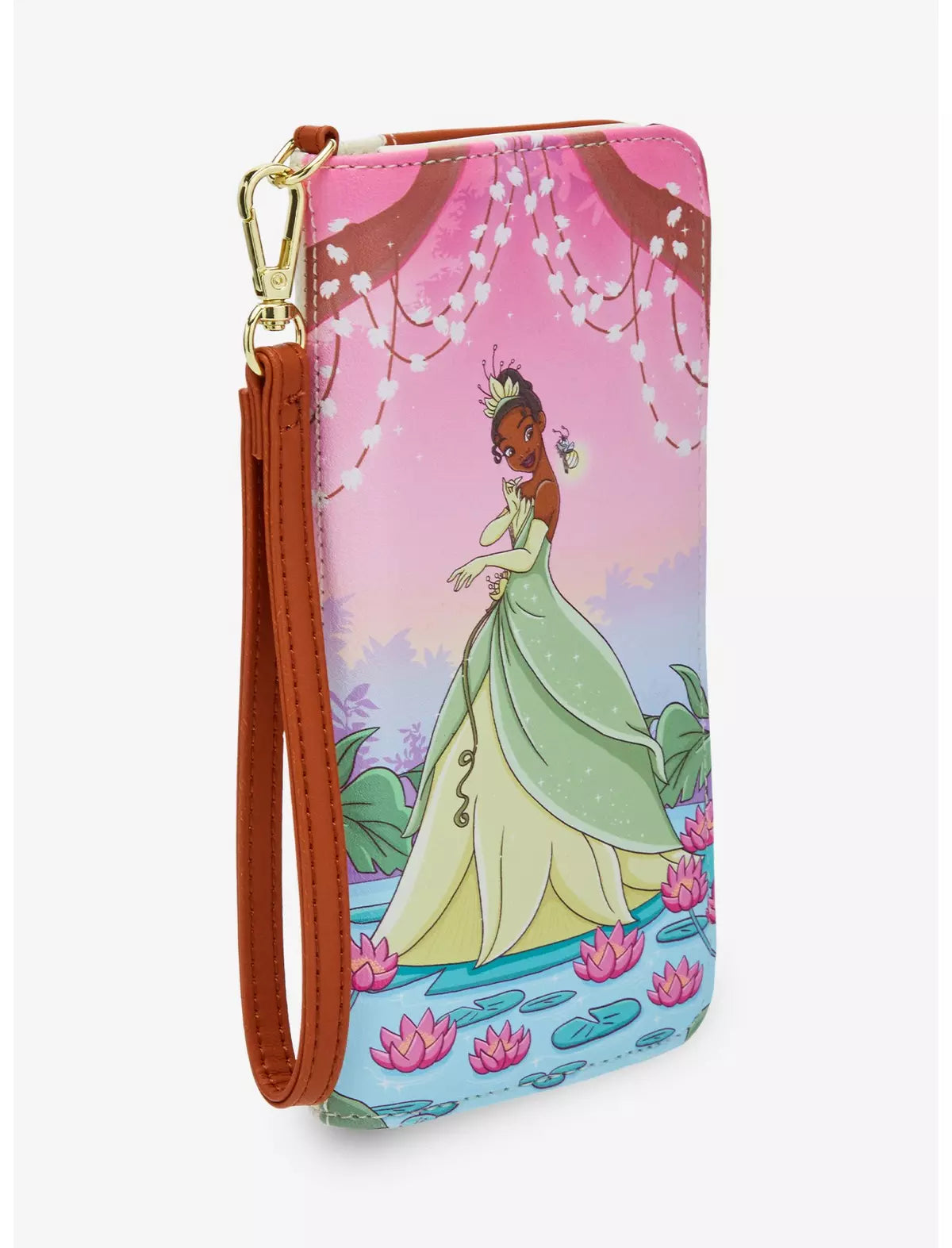 Loungefly Disney The Princess and The Frog Tiana Bayou Sunset Tech Wallet Soft Tag