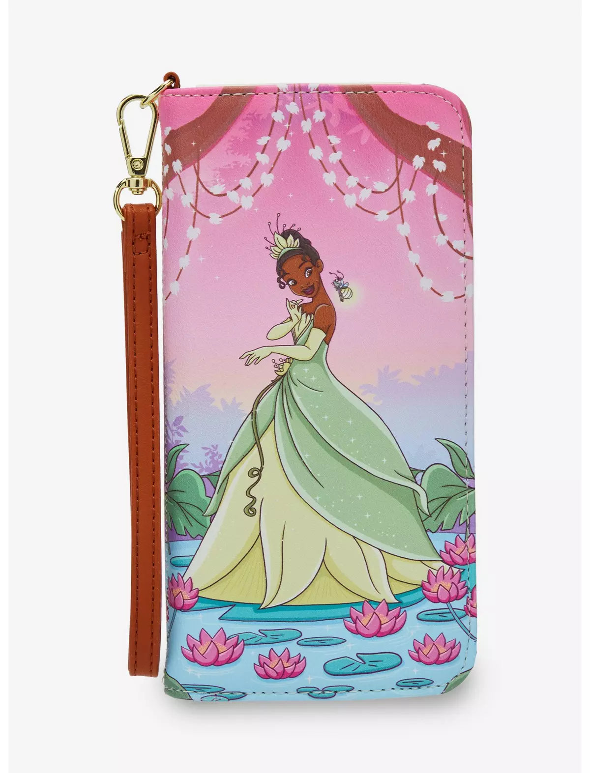 Loungefly Disney The Princess and The Frog Tiana Bayou Sunset Tech Wallet Soft Tag