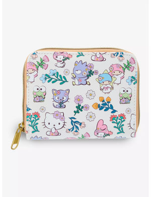 Loungefly Sanrio Hello Kitty and Friends Floral Mini Zipper Wallet Soft Tag