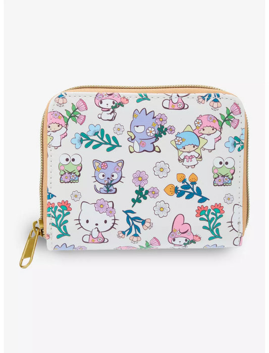 Loungefly Sanrio Hello Kitty and Friends Floral Mini Zipper Wallet Soft Tag
