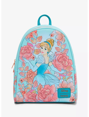 Loungefly Disney Cinderella Pink Flowers Mini Backpack Soft Tag