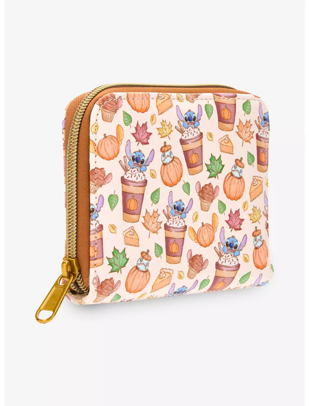 Loungefly Disney Stitch Pumpkin Spice Latte Mini Zipper Wallet Soft Tag