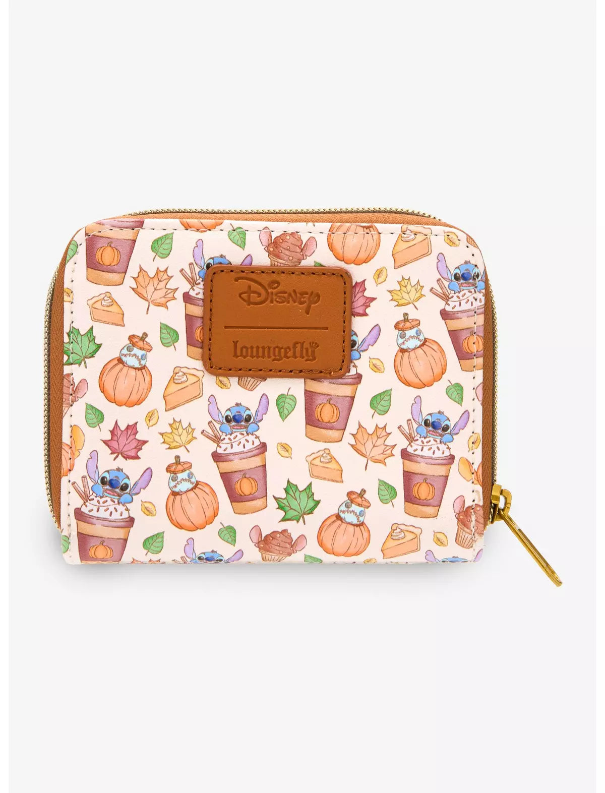 Loungefly Disney Stitch Pumpkin Spice Latte Mini Zipper Wallet Soft Tag