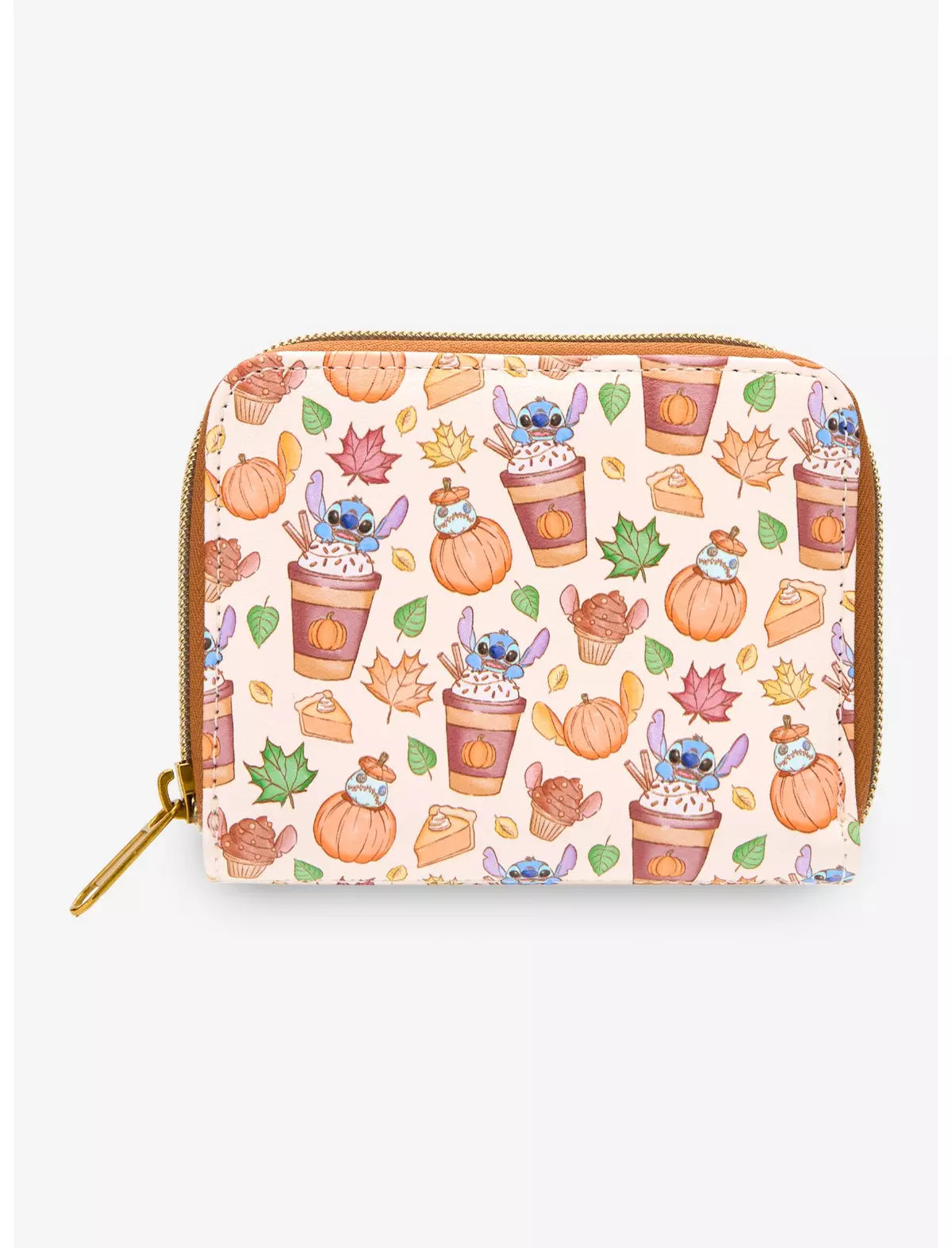 Loungefly Disney Stitch Pumpkin Spice Latte Mini Zipper Wallet Soft Tag