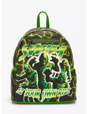 Loungefly Universal Monsters Creature from The Black Lagoon Collage Mini Backpack Soft Tag Item: 34327350
