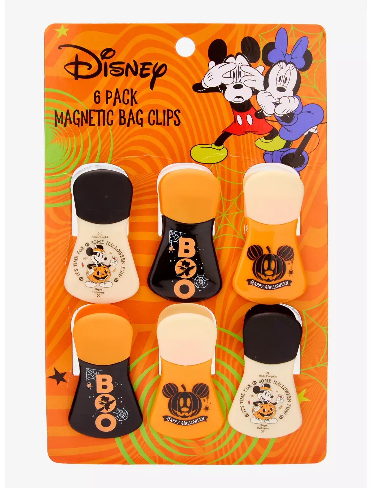Disney Mickey Mouse Halloween Magnetic Bag Clip 6Pk Set