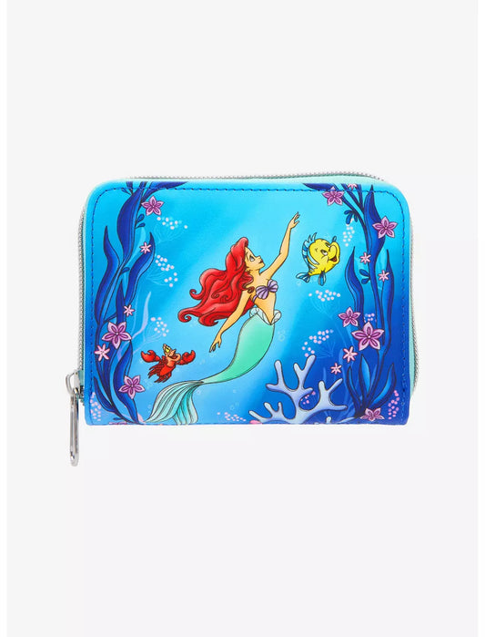 Loungefly The Little Mermaid Trio Sea Mini Zipper Wallet Soft Tag