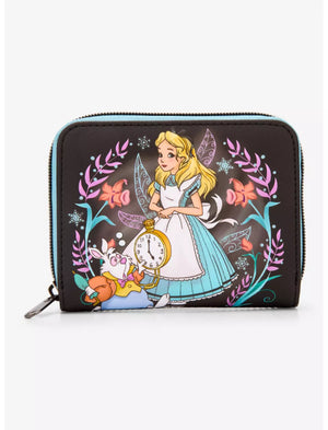 Loungefly Disney Alice in Wonderland Winter Drawing Mini Zipper Wallet Soft Tag