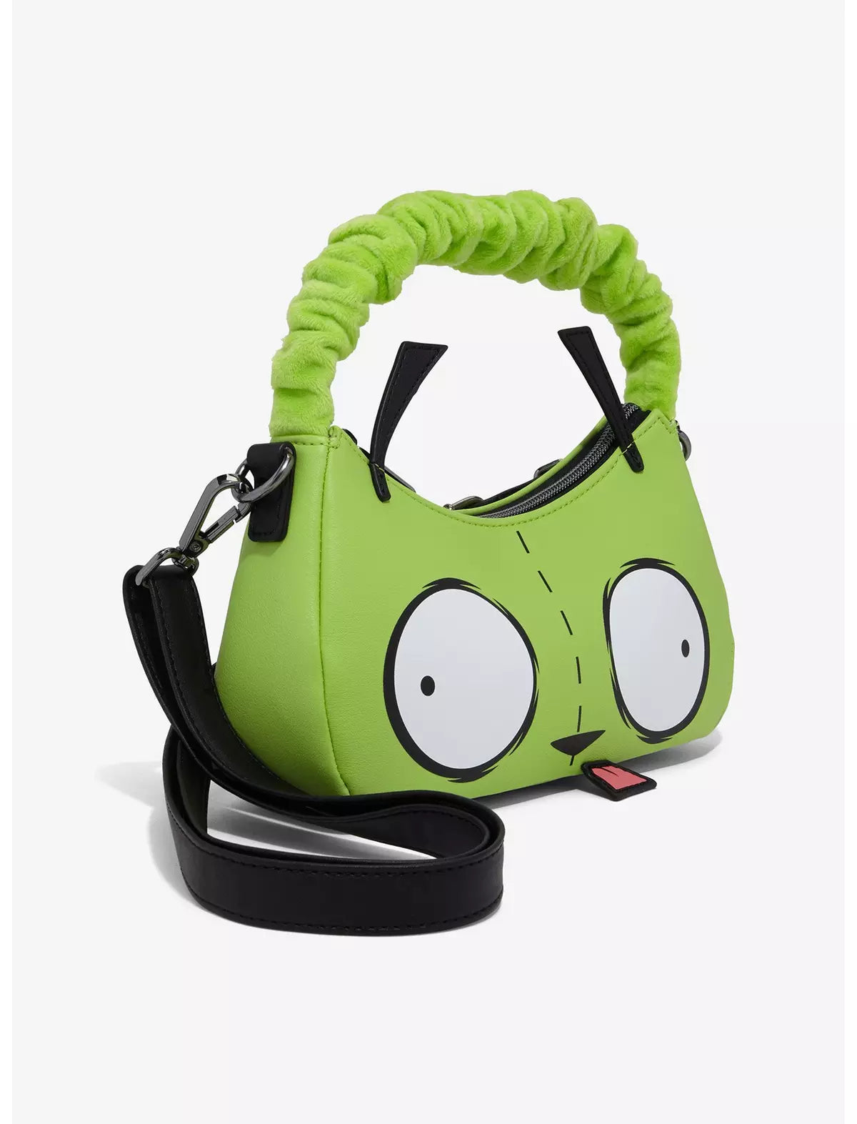 Loungefly Nickelodeon Invader Zim GIR Fuzzy Handle Crossbody Bag Soft Tag
