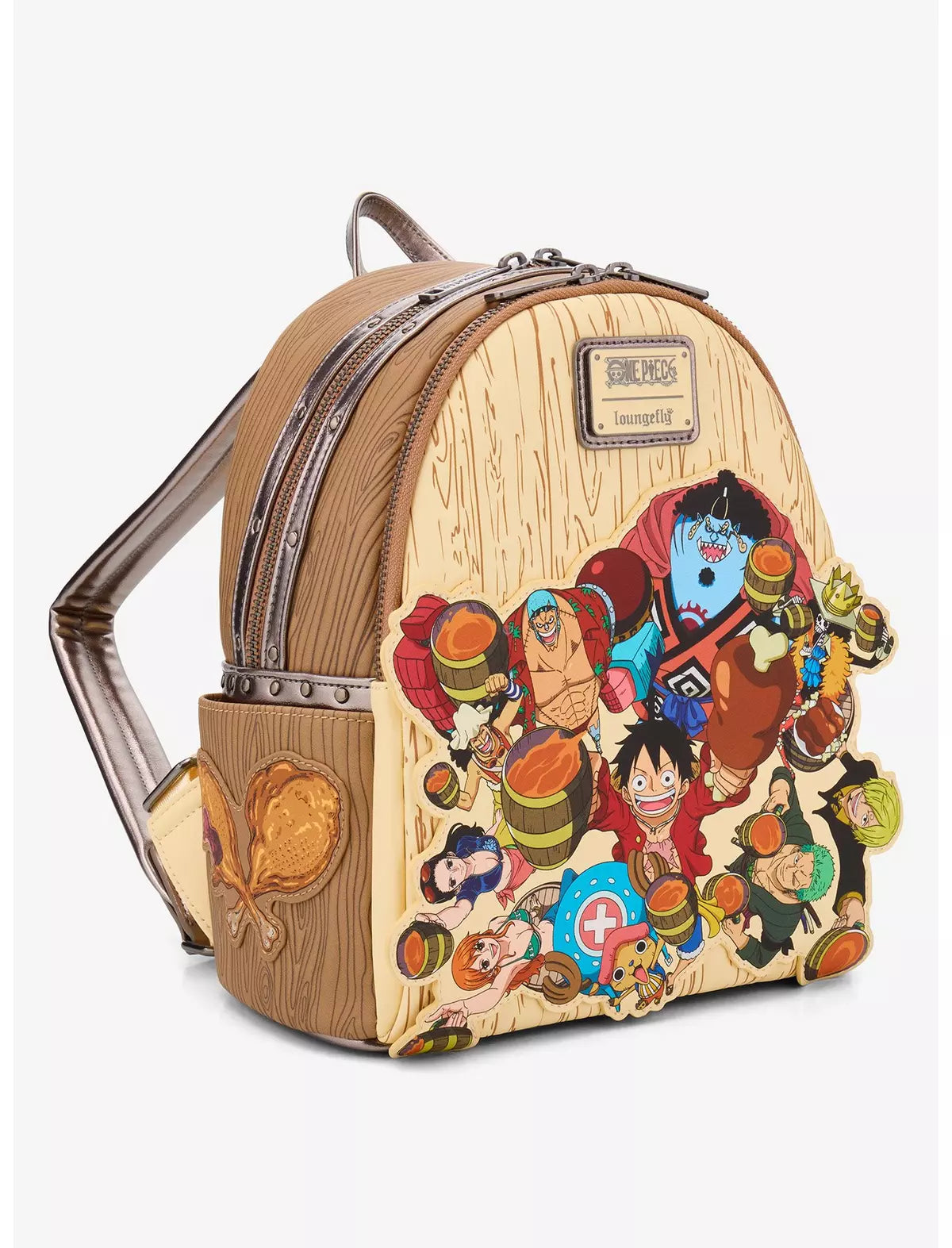 Loungefly Anime One Piece Group Portrait Wood Grain Mini Backpack Hard Tag - BoxLunch Exclusive