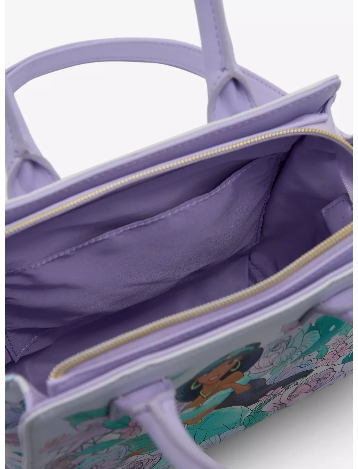Loungefly Disney Aladdin Princess Jasmine Floral Mini Satchel Bag Soft Tag