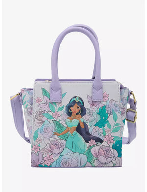 Loungefly Disney Aladdin Princess Jasmine Floral Mini Satchel Bag Soft Tag