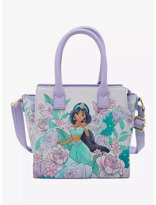 Loungefly Disney Aladdin Princess Jasmine Floral Mini Satchel Bag Soft Tag