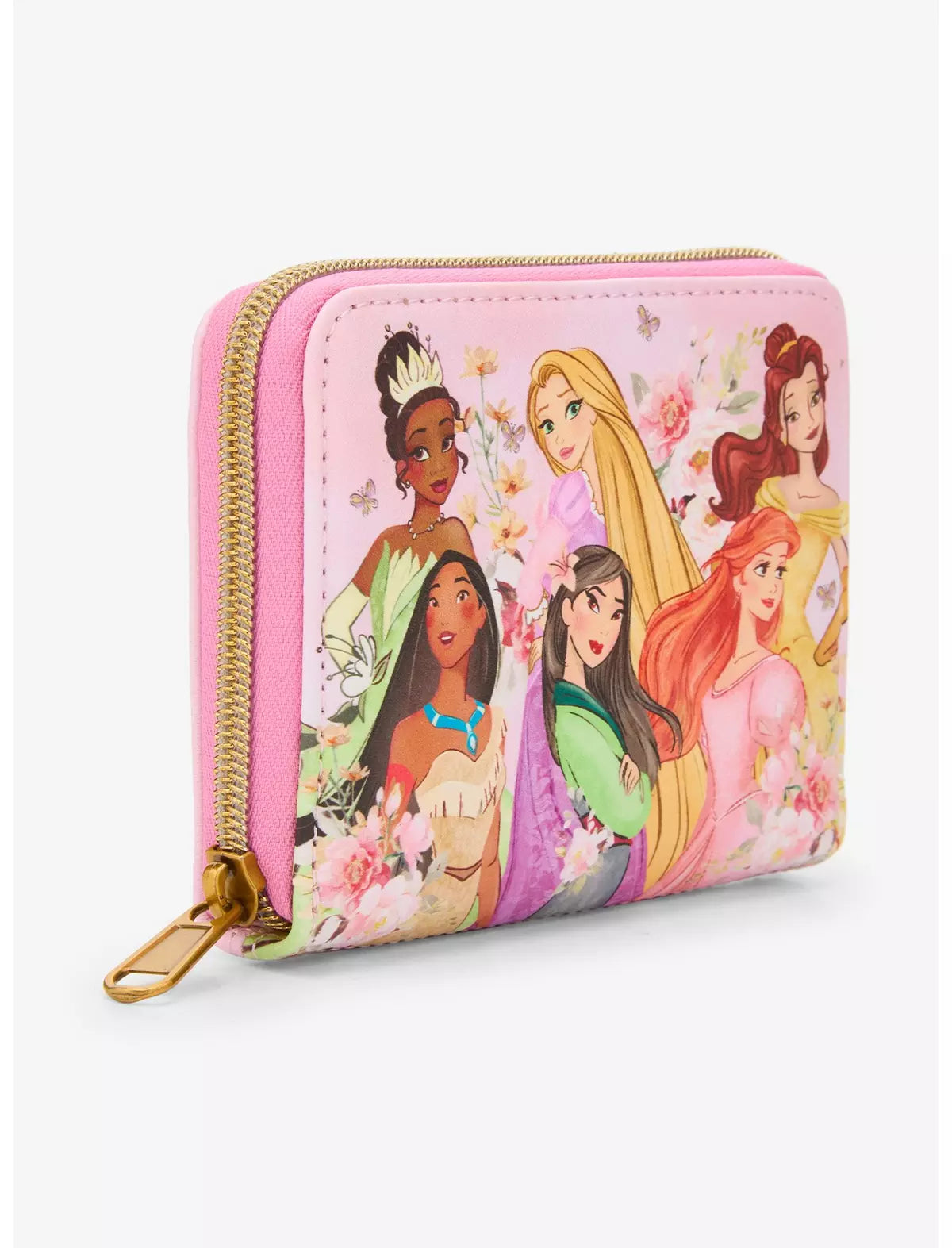 Loungefly Disney Princess Group Pink Mini Zipper Wallet Soft Tag