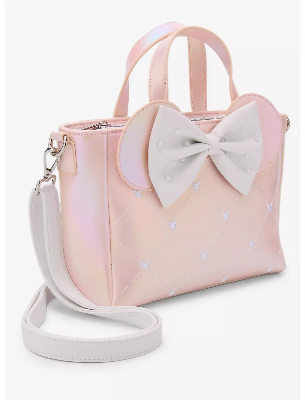 Loungefly Disney Minnie Mouse Pink Pearl Mini Satchel Bag Soft Tag
