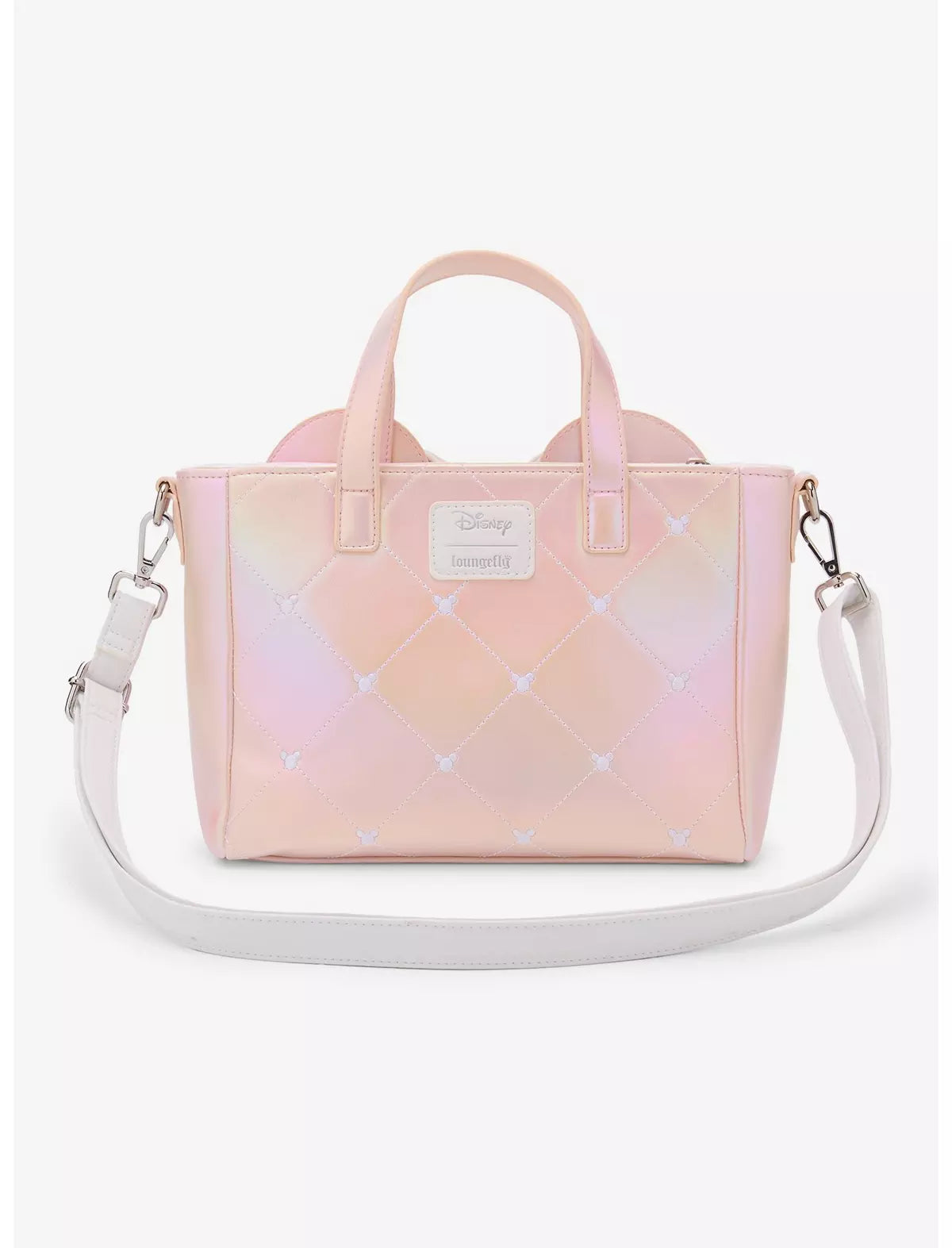 Loungefly Disney Minnie Mouse Pink Pearl Mini Satchel Bag Soft Tag