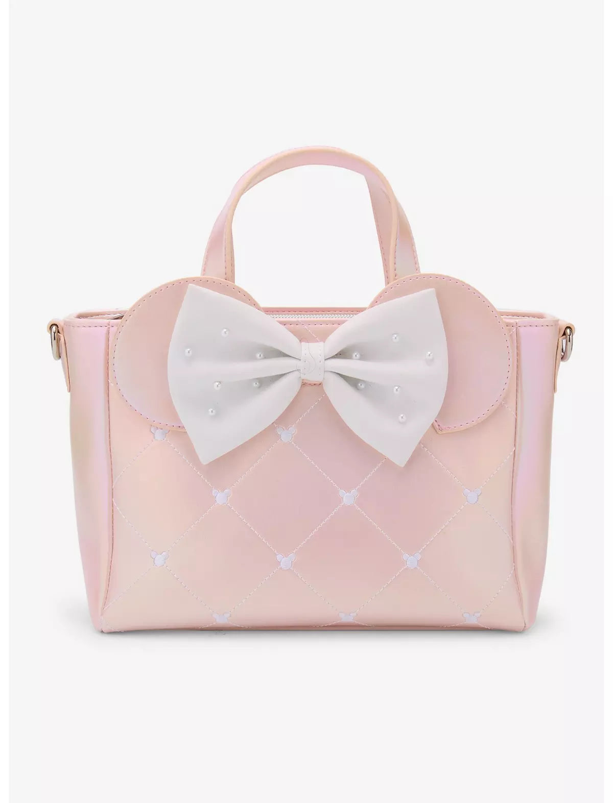 Loungefly Disney Minnie Mouse Pink Pearl Mini Satchel Bag Soft Tag