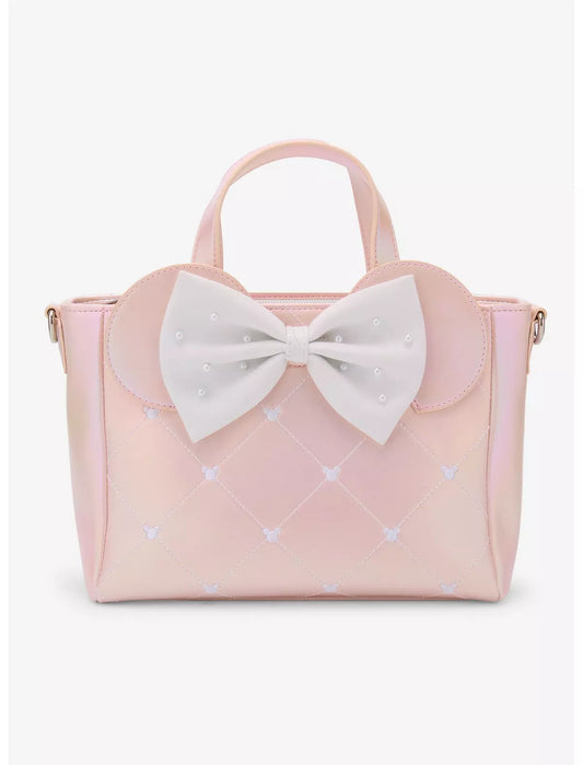 Loungefly Disney Minnie Mouse Pink Pearl Mini Satchel Bag Soft Tag
