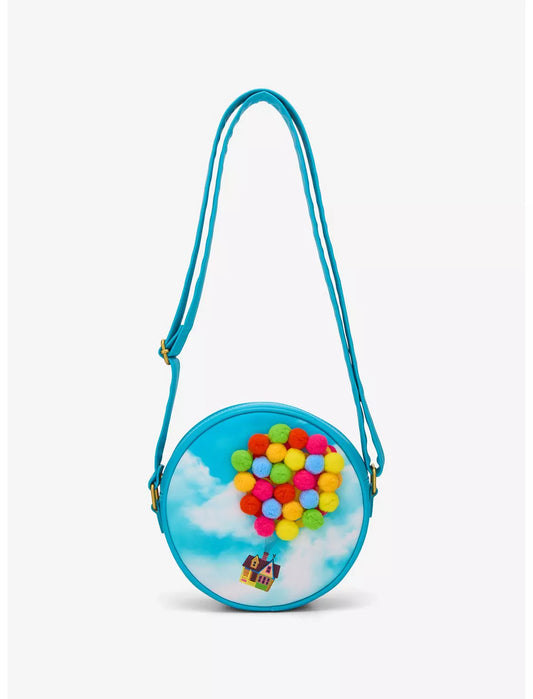 Loungefly Disney Pixar Up Pom Balloons Crossbody Bag Soft Tag