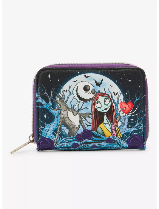 Loungefly Tim Burton's Disney's The Nightmare Before Christmas Jack & Sally Moon Mini Zipper Wallet NBX Soft Tag