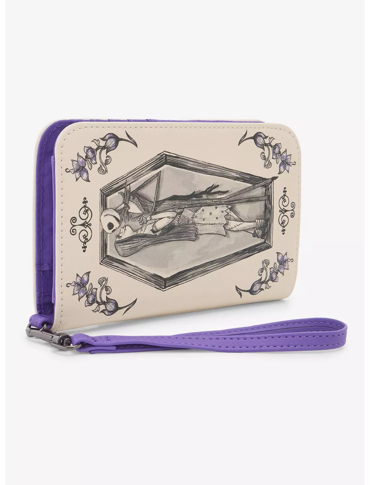 Loungefly Disney's Tim Burton The Nightmare Before Christmas Jack & Sally Coffin Tech Wallet Soft Tag