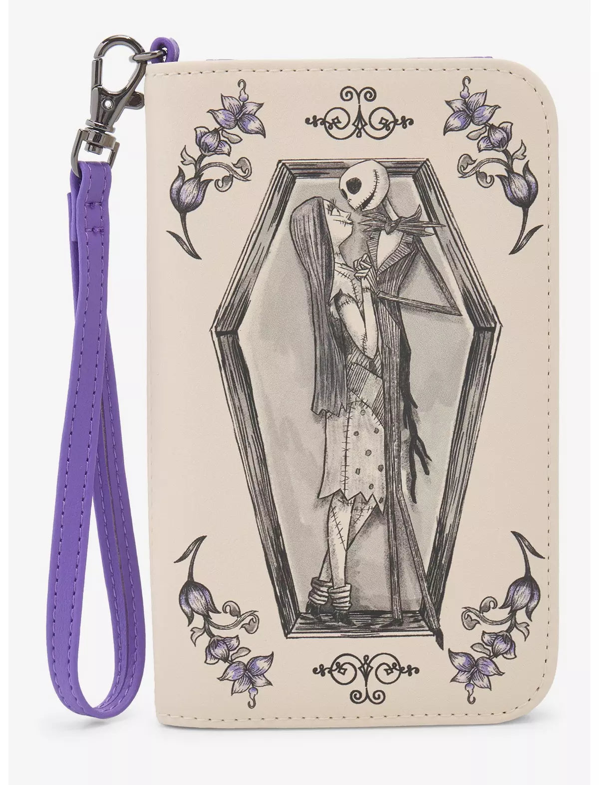 Loungefly Disney's Tim Burton The Nightmare Before Christmas Jack & Sally Coffin Tech Wallet Soft Tag