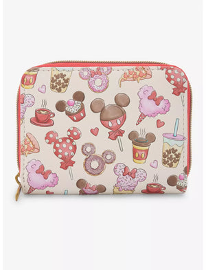 Loungefly Disney Mickey Mouse & Minnie Mouse Treats Mini Zipper Wallet Soft Tag