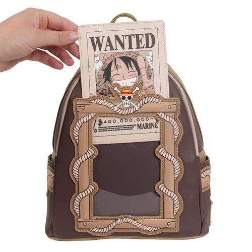 Loungefly One Piece Wanted Dead or Alive Monkey D. Luffy Mini-Backpack - Entertainment Earth Exclusive Hard Tag