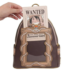 Loungefly One Piece Wanted Dead or Alive Monkey D. Luffy Mini-Backpack - Entertainment Earth Exclusive Hard Tag
