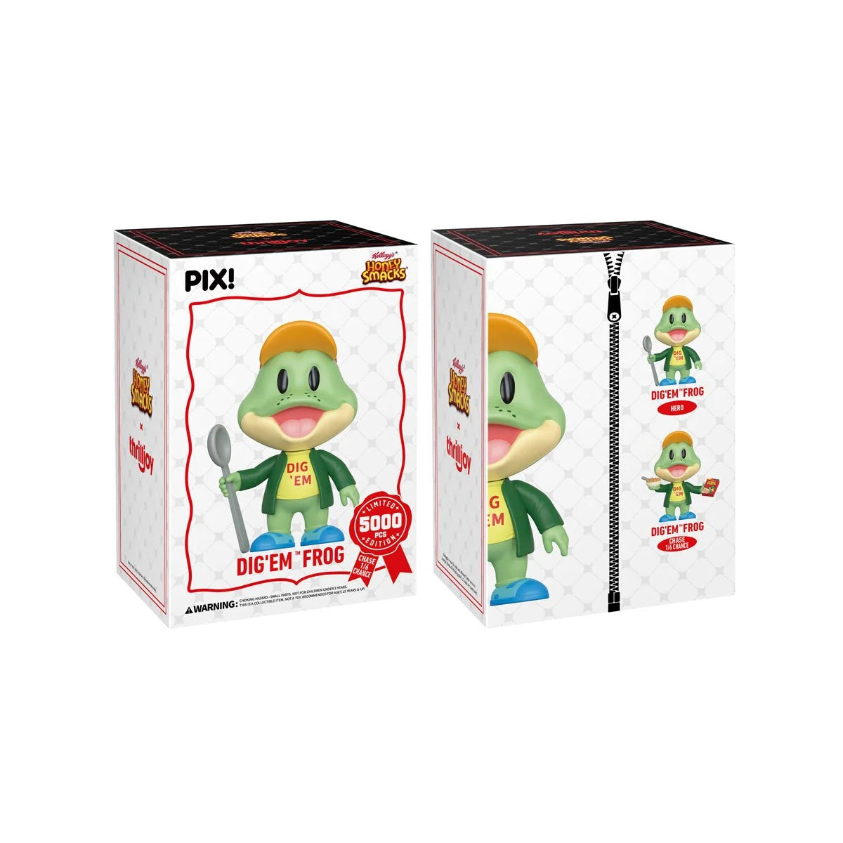 ThrillJoy Honey Smacks Dig Em Frog Corporate Mascot Pix! Vinyl Figure LE5000 Sealed Random Chase