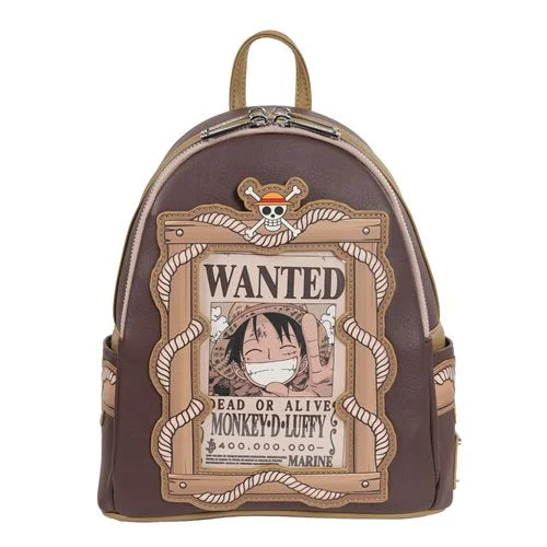 Loungefly One Piece Wanted Dead or Alive Monkey D. Luffy Mini-Backpack - Entertainment Earth Exclusive Hard Tag