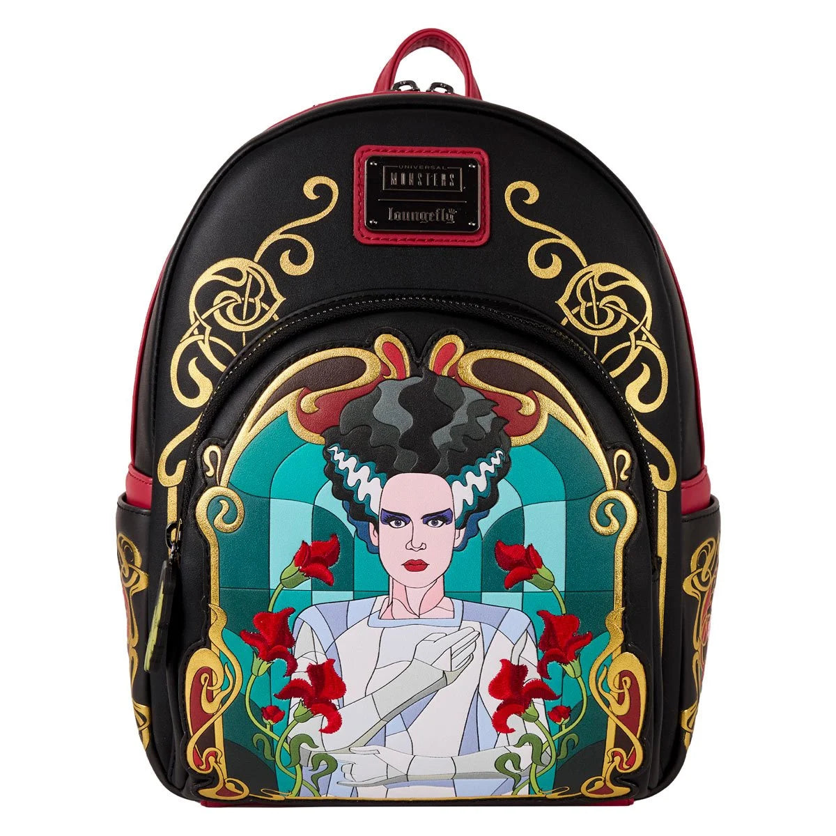 Loungefly Universal Monsters Bride of Frankenstein Stained Glass Mini-Backpack Hard Tag