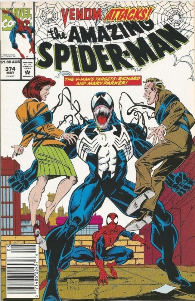 Amazing Spider-Man Vol. 1 #374C 1992 CGC 6.0 Signature Series Bagley Australian Price Variant APV Marvel Comics