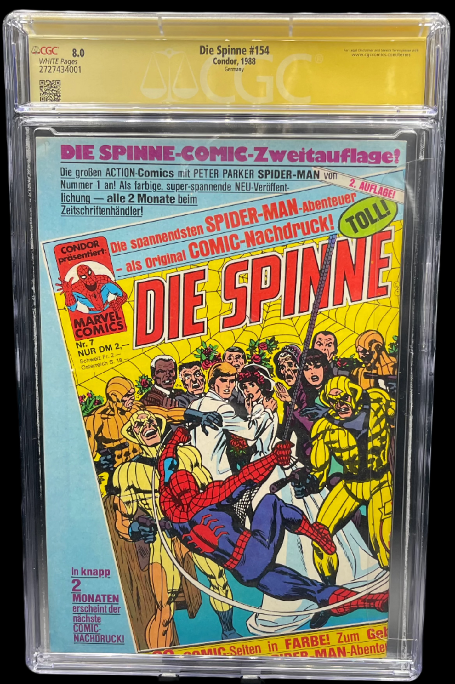 Amazing Spider-Man Vol. 1 #291A 1987 CGC 8.0 Signature Series  Michelinie German Foreign Edition Marvel Comics