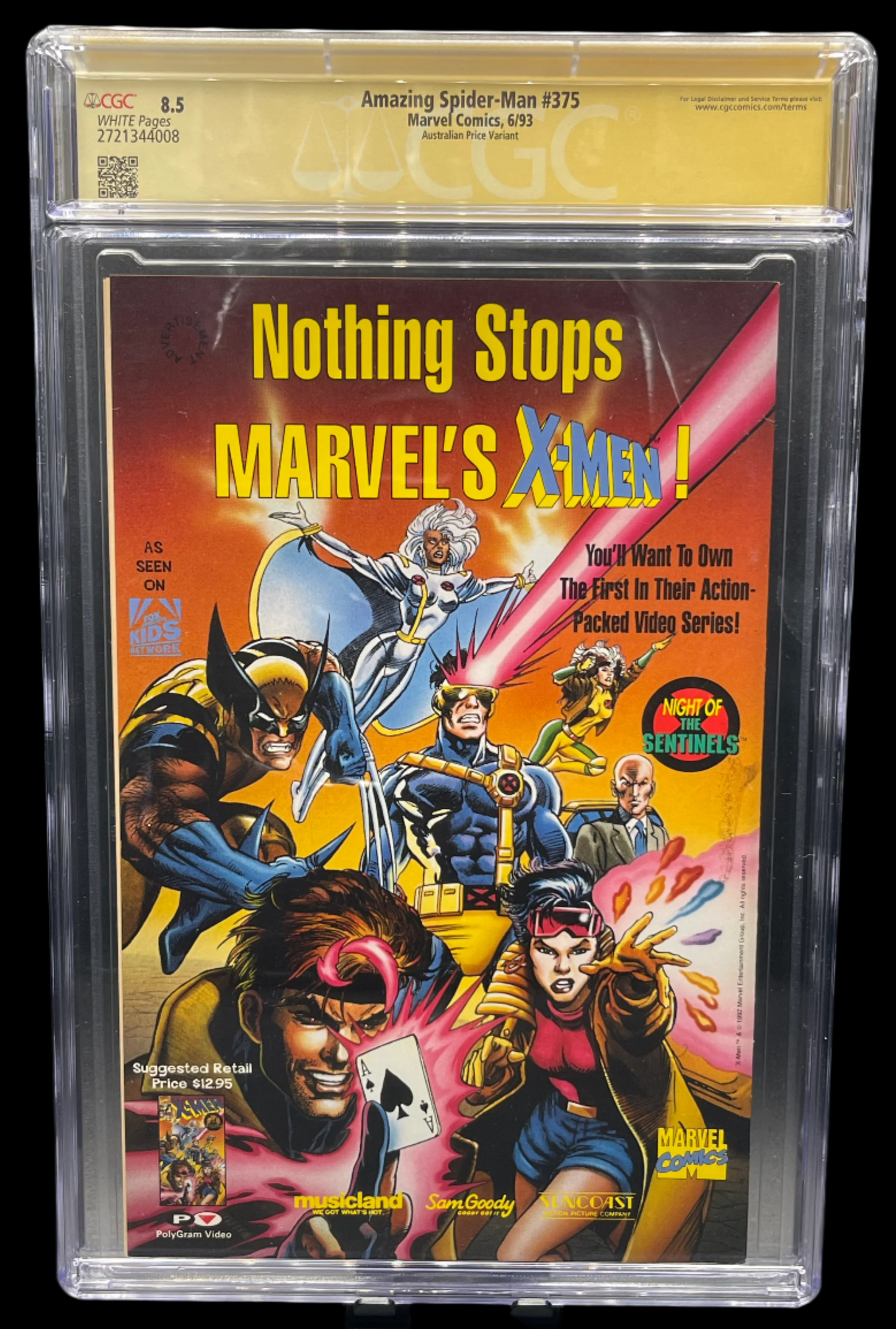 Amazing Spider-Man Vol. 1 #375D 1993 CGC 8.5 Signature Series Bagley Australian Price Variant APV Marvel Comics